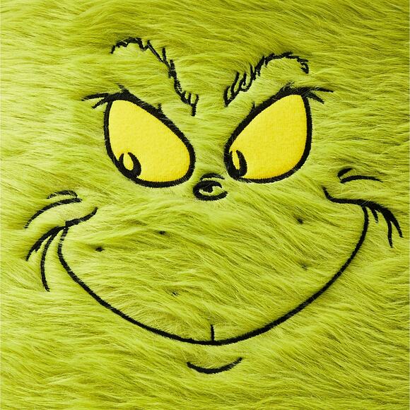 Dr. Seuss The Grinch Green Fuzzy Christmas Tree Skirt Collar Holiday Novelty Dec - Picture 2 of 5